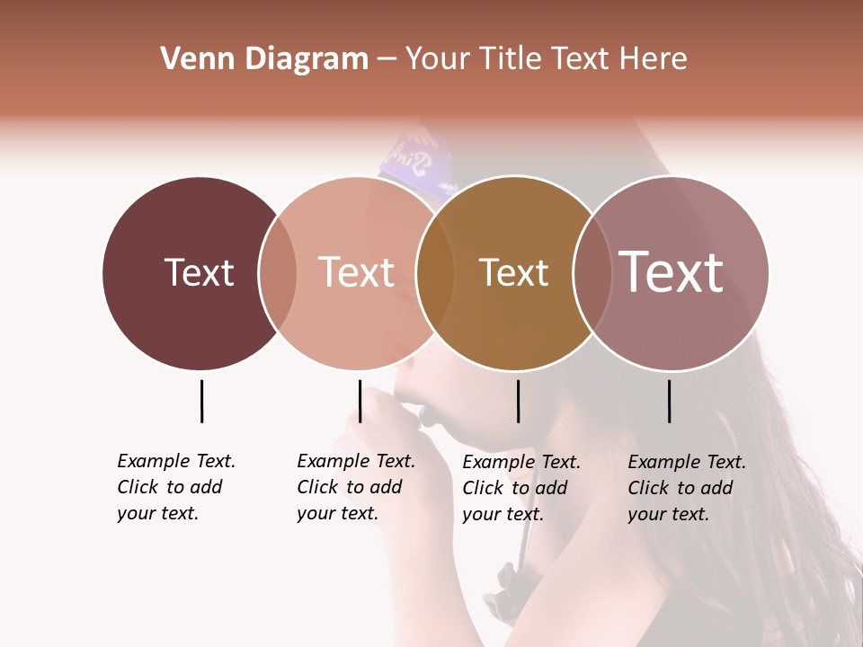 A Young Girl Coughing, Against White Background With Copy Space. PowerPoint Template