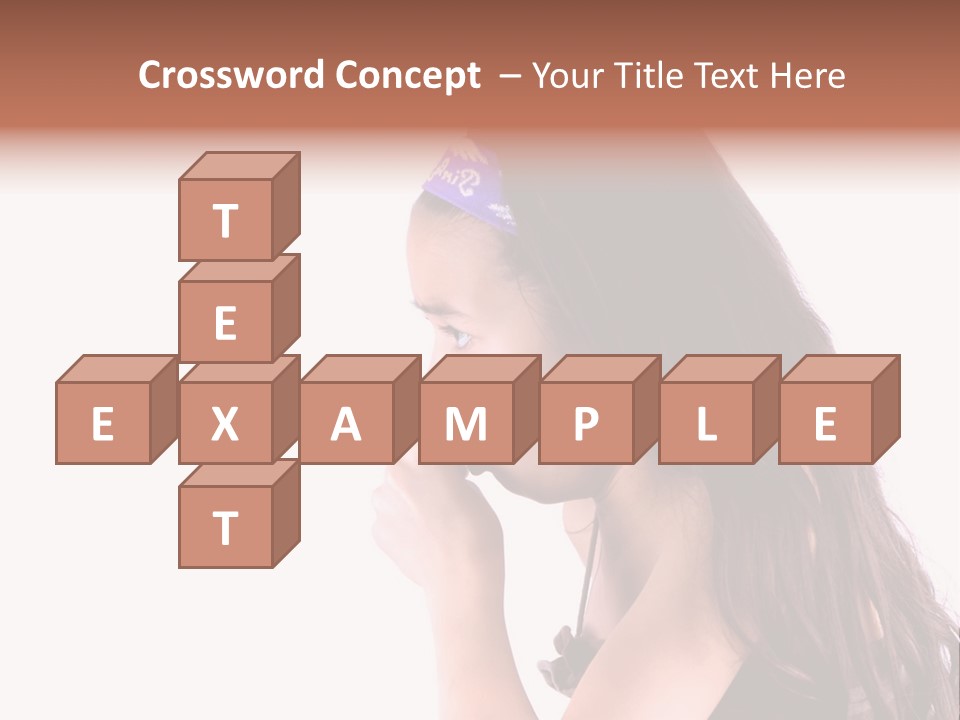 A Young Girl Coughing, Against White Background With Copy Space. PowerPoint Template