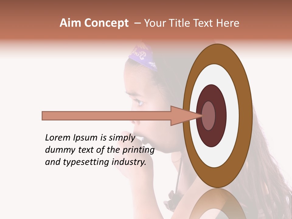 A Young Girl Coughing, Against White Background With Copy Space. PowerPoint Template