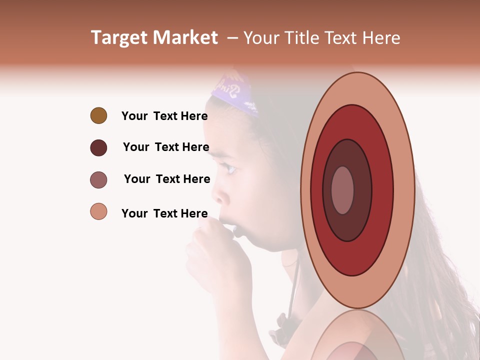 A Young Girl Coughing, Against White Background With Copy Space. PowerPoint Template