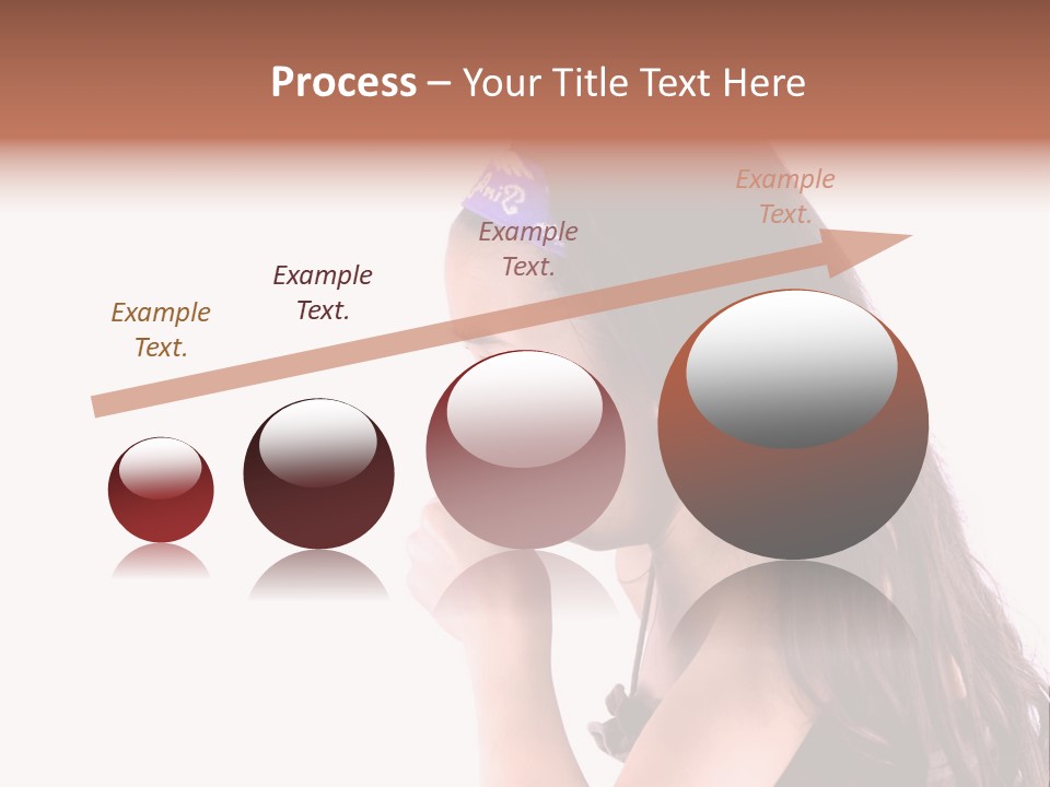 A Young Girl Coughing, Against White Background With Copy Space. PowerPoint Template