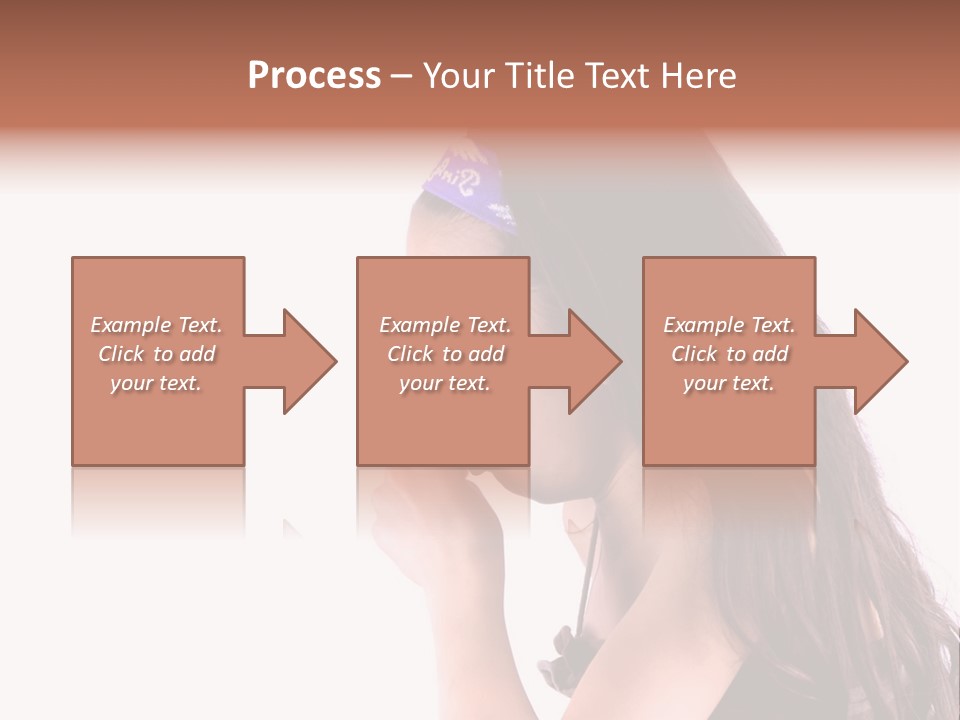 A Young Girl Coughing, Against White Background With Copy Space. PowerPoint Template