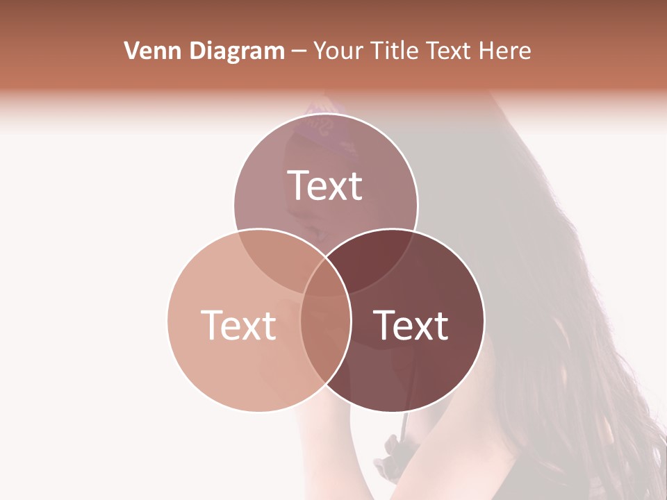 A Young Girl Coughing, Against White Background With Copy Space. PowerPoint Template