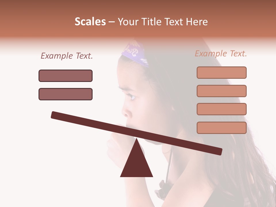 A Young Girl Coughing, Against White Background With Copy Space. PowerPoint Template