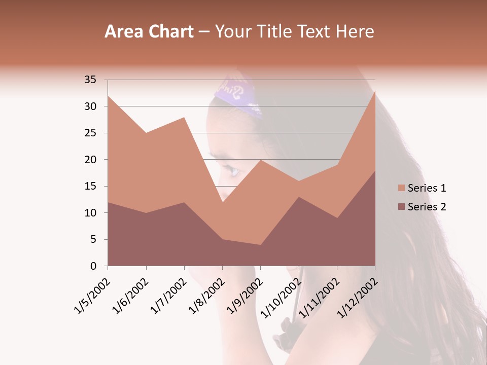 A Young Girl Coughing, Against White Background With Copy Space. PowerPoint Template