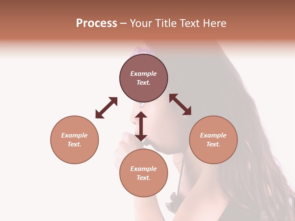 A Young Girl Coughing, Against White Background With Copy Space. PowerPoint Template