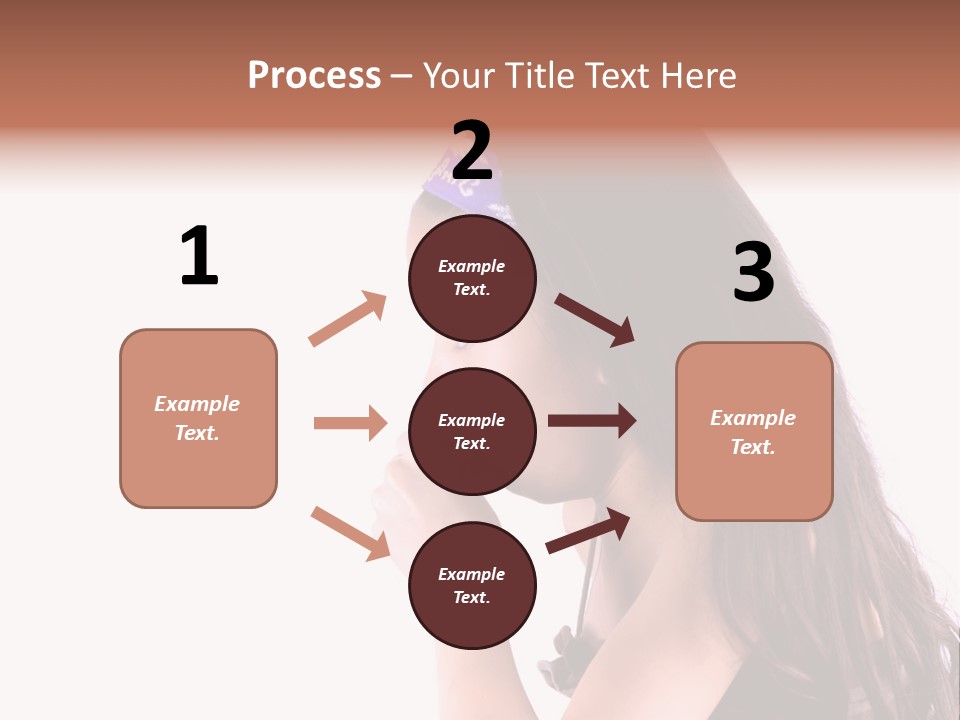 A Young Girl Coughing, Against White Background With Copy Space. PowerPoint Template