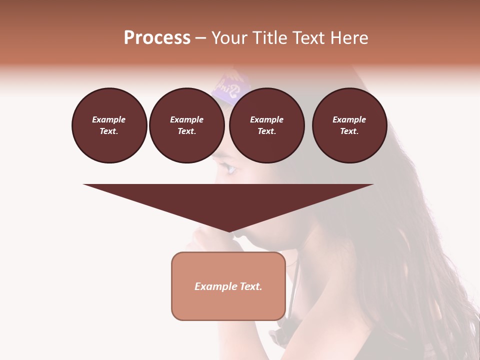 A Young Girl Coughing, Against White Background With Copy Space. PowerPoint Template