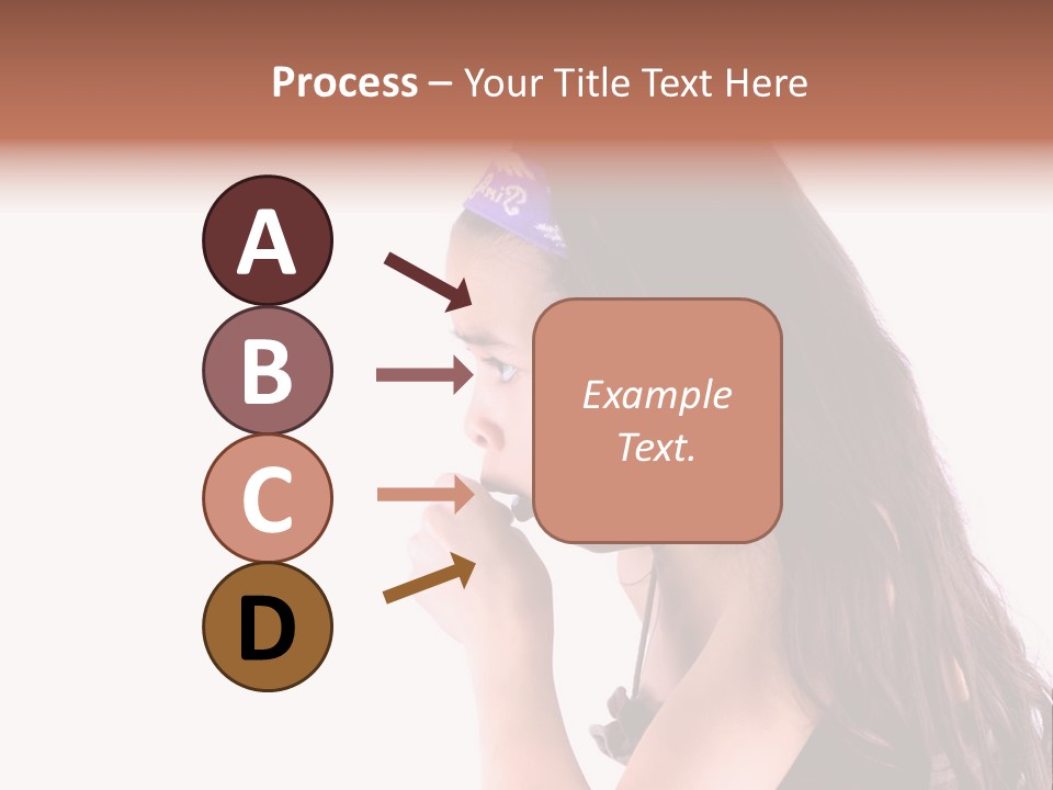 A Young Girl Coughing, Against White Background With Copy Space. PowerPoint Template