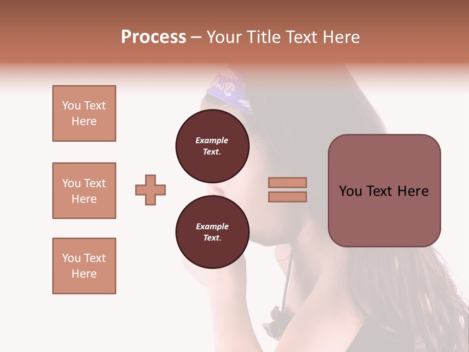 A Young Girl Coughing, Against White Background With Copy Space. PowerPoint Template