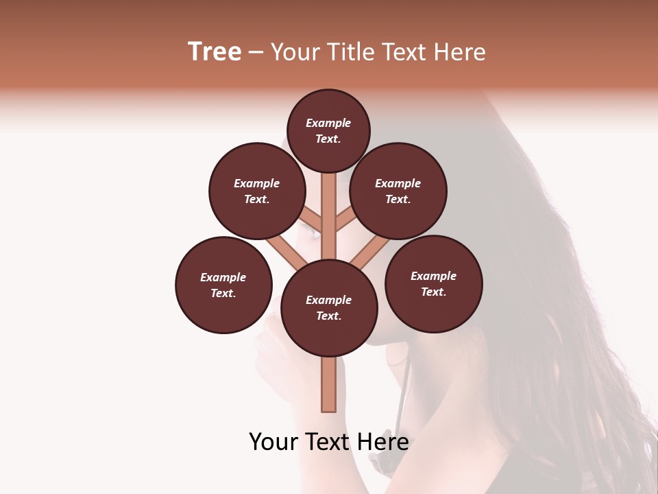 A Young Girl Coughing, Against White Background With Copy Space. PowerPoint Template