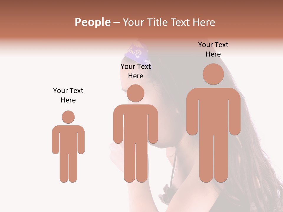 A Young Girl Coughing, Against White Background With Copy Space. PowerPoint Template