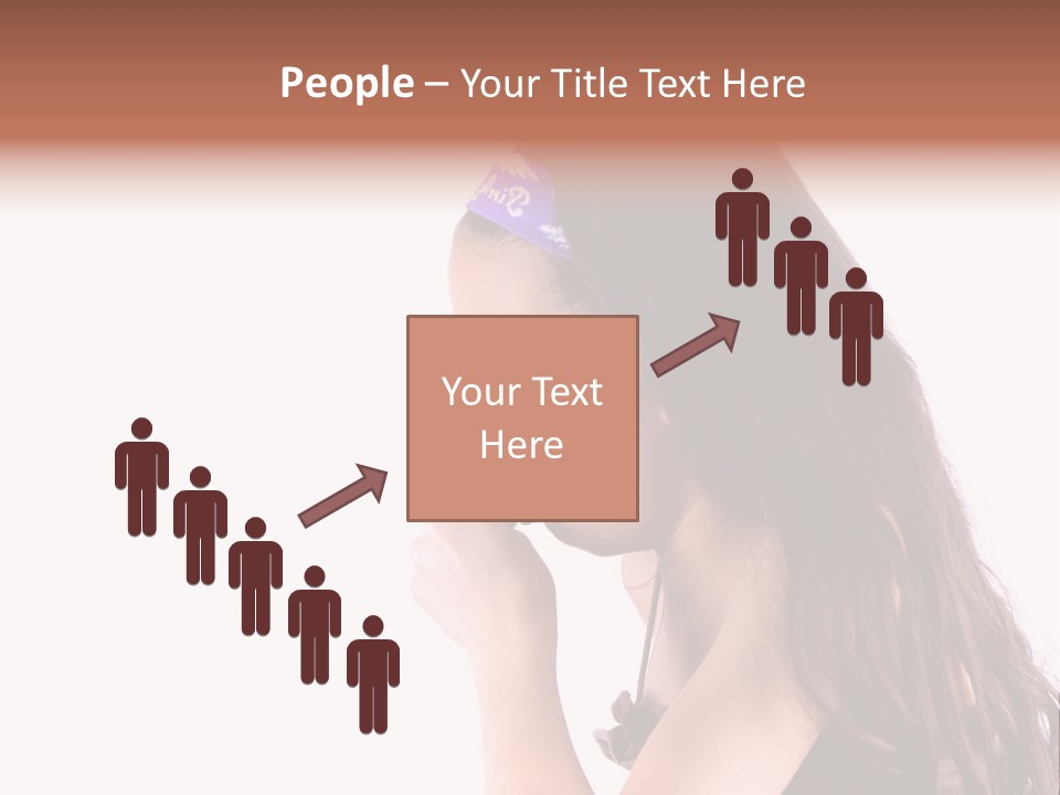 A Young Girl Coughing, Against White Background With Copy Space. PowerPoint Template