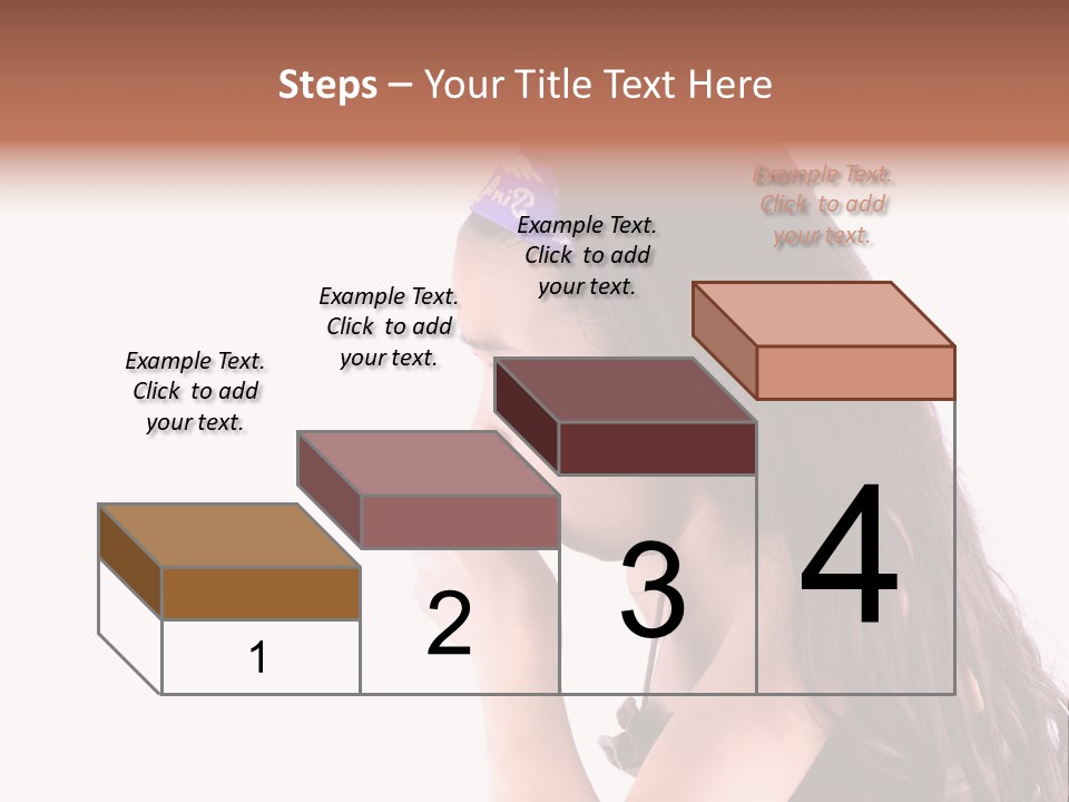 A Young Girl Coughing, Against White Background With Copy Space. PowerPoint Template