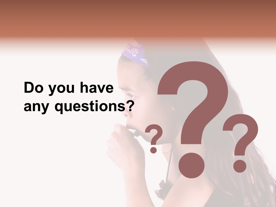 A Young Girl Coughing, Against White Background With Copy Space. PowerPoint Template