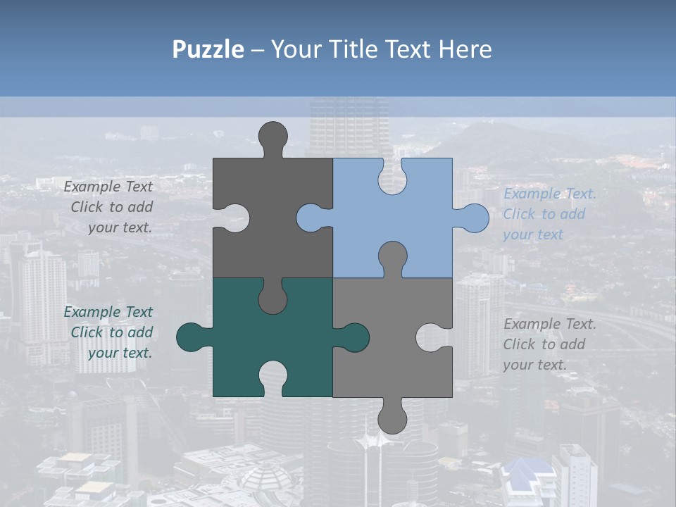 Aerial View Of The Landscape Around The Petronas Twin Towers In Kuala Lumpur, Malaysia. PowerPoint Template