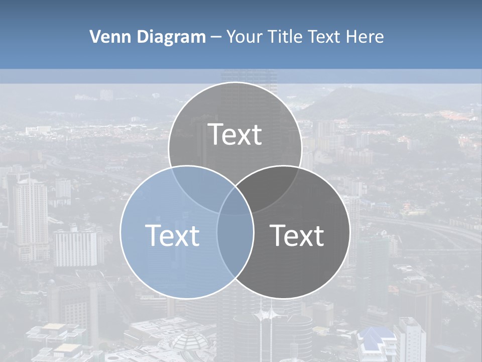 Aerial View Of The Landscape Around The Petronas Twin Towers In Kuala Lumpur, Malaysia. PowerPoint Template