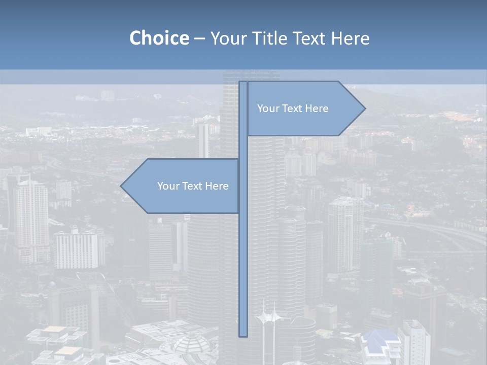 Aerial View Of The Landscape Around The Petronas Twin Towers In Kuala Lumpur, Malaysia. PowerPoint Template