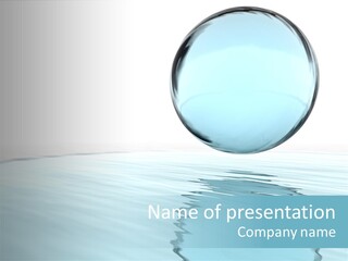 Abstract Liquid Ball And Their Reflections PowerPoint Template