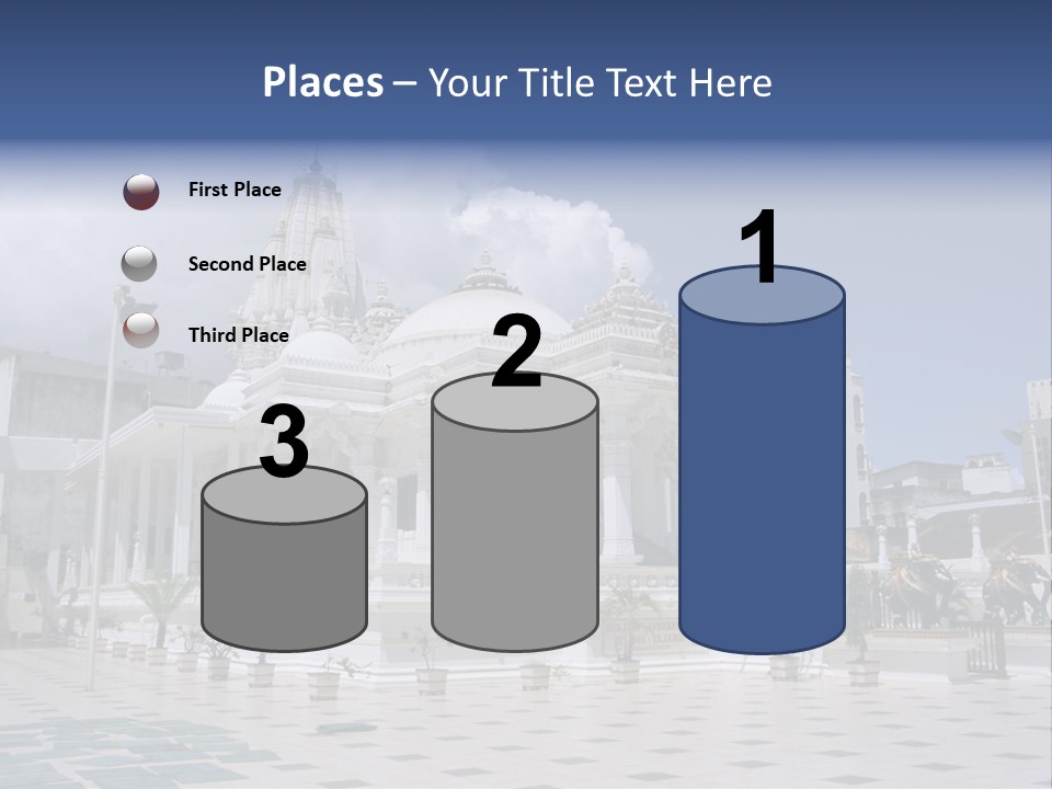 A Large White Building With A Fountain In Front Of It PowerPoint Template