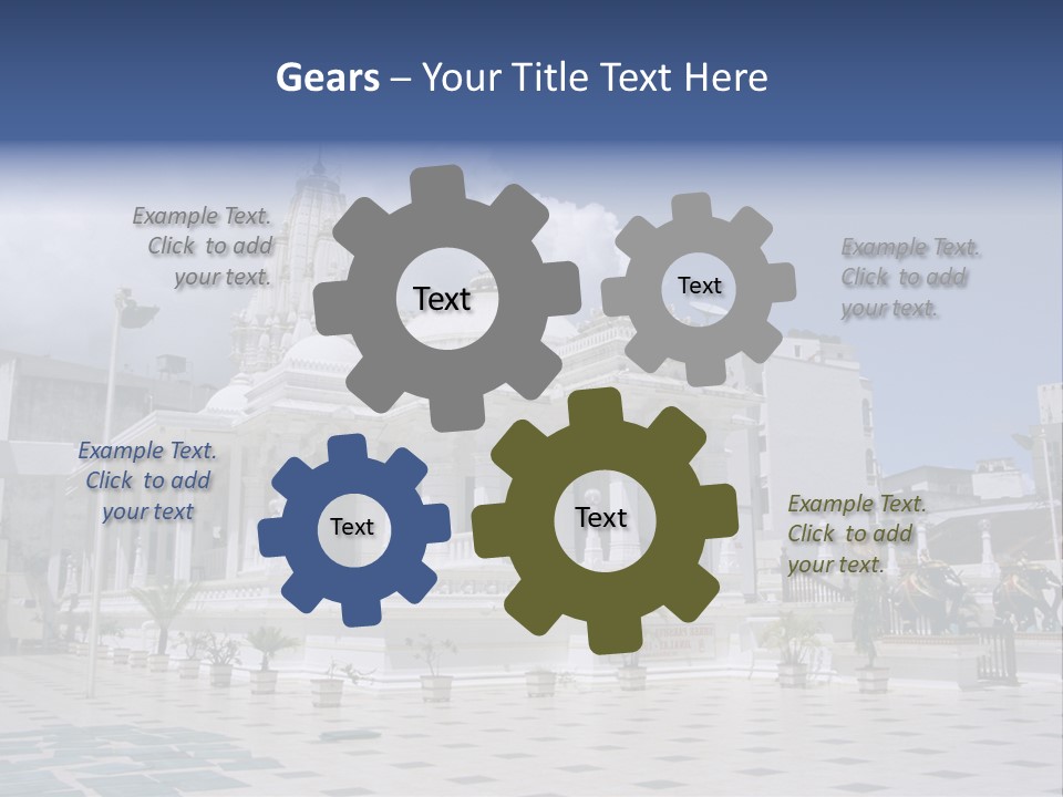 A Large White Building With A Fountain In Front Of It PowerPoint Template