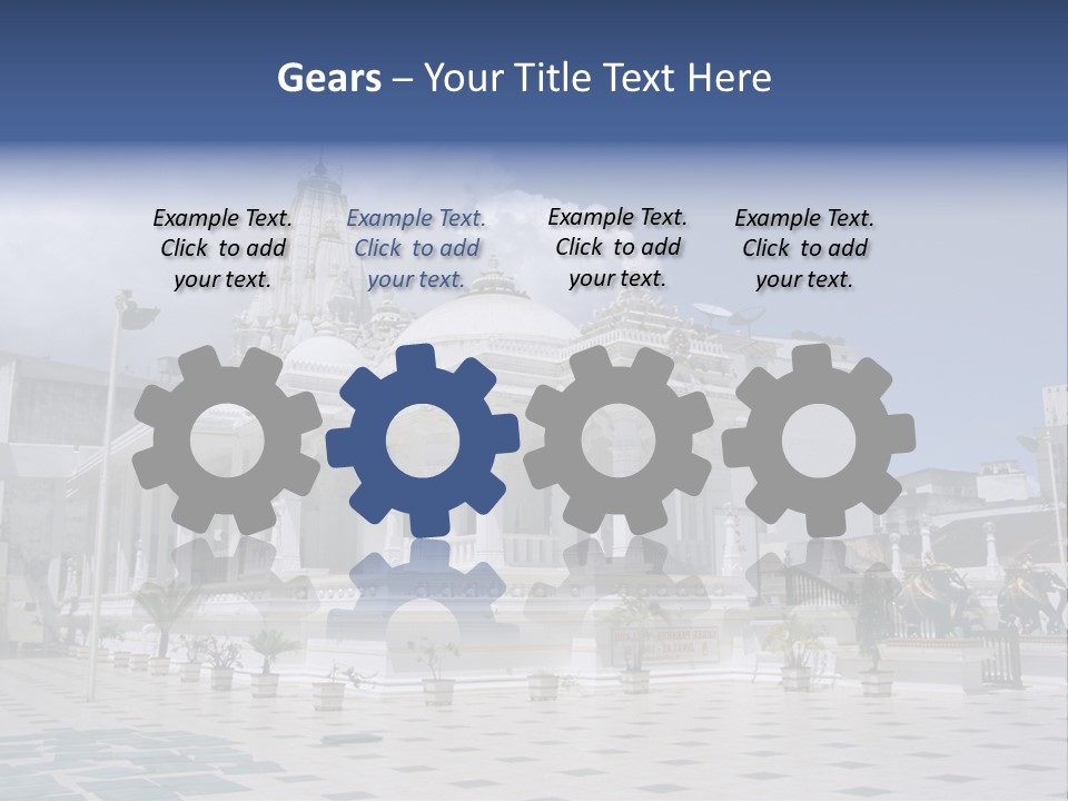 A Large White Building With A Fountain In Front Of It PowerPoint Template