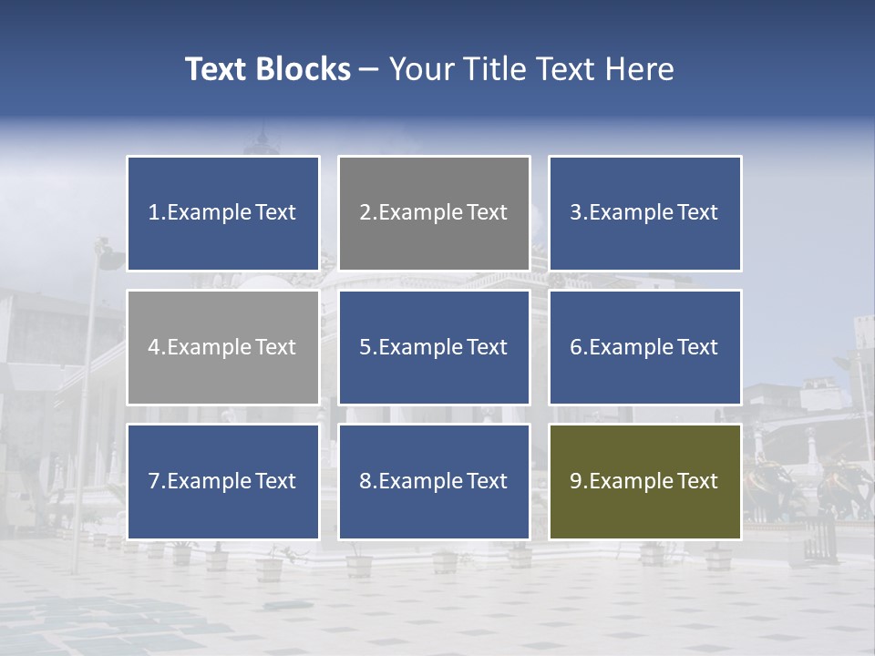 A Large White Building With A Fountain In Front Of It PowerPoint Template