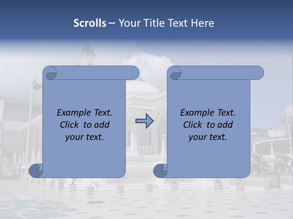 A Large White Building With A Fountain In Front Of It PowerPoint Template