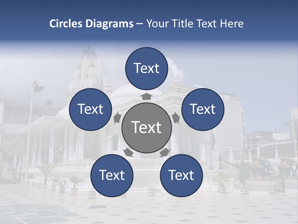 A Large White Building With A Fountain In Front Of It PowerPoint Template