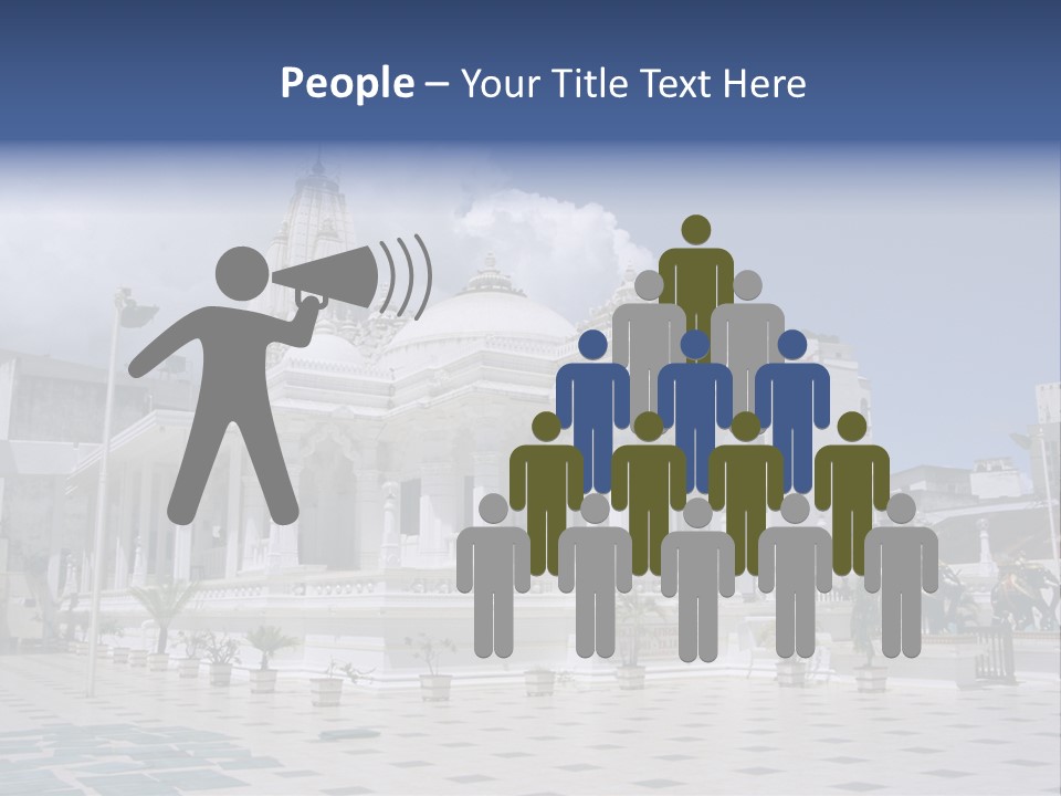 A Large White Building With A Fountain In Front Of It PowerPoint Template