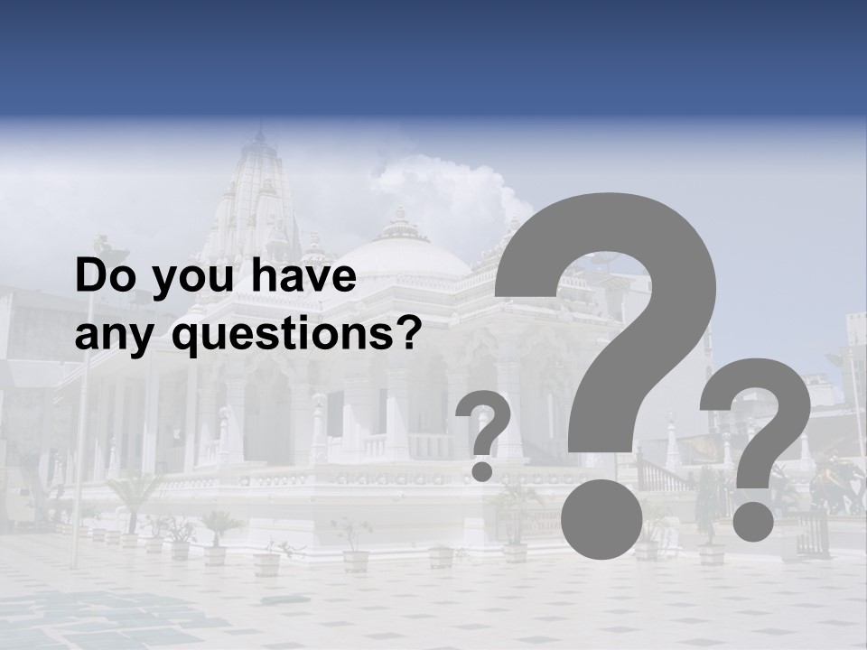 A Large White Building With A Fountain In Front Of It PowerPoint Template