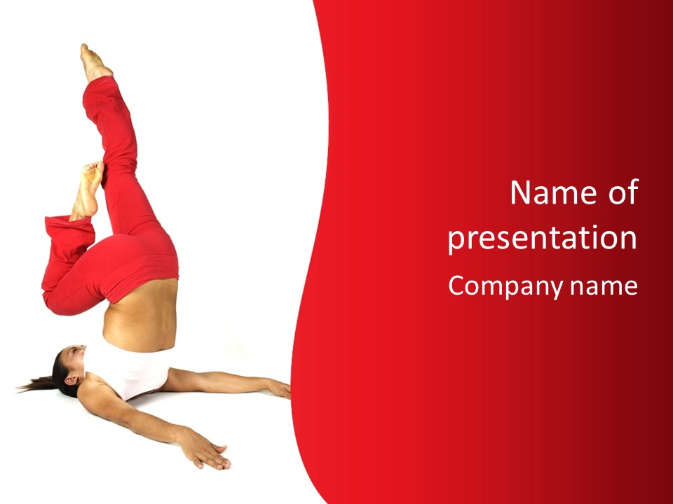 A Female Fitness Instructor Demonstrates A Yoga Position PowerPoint Template