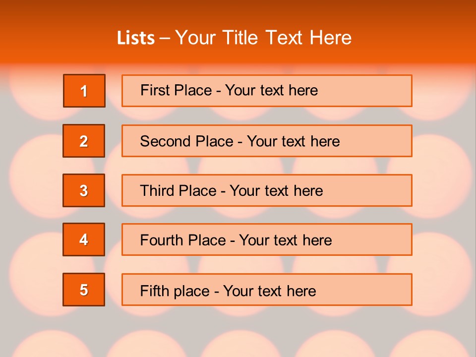 5X5 Orange Grid PowerPoint Template