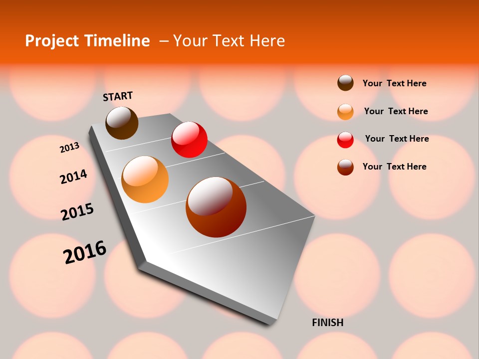 5X5 Orange Grid PowerPoint Template