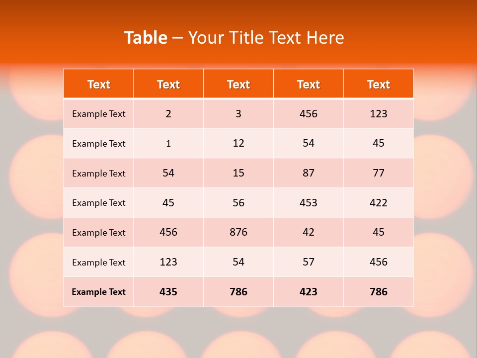 5X5 Orange Grid PowerPoint Template
