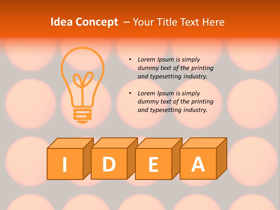 5X5 Orange Grid PowerPoint Template