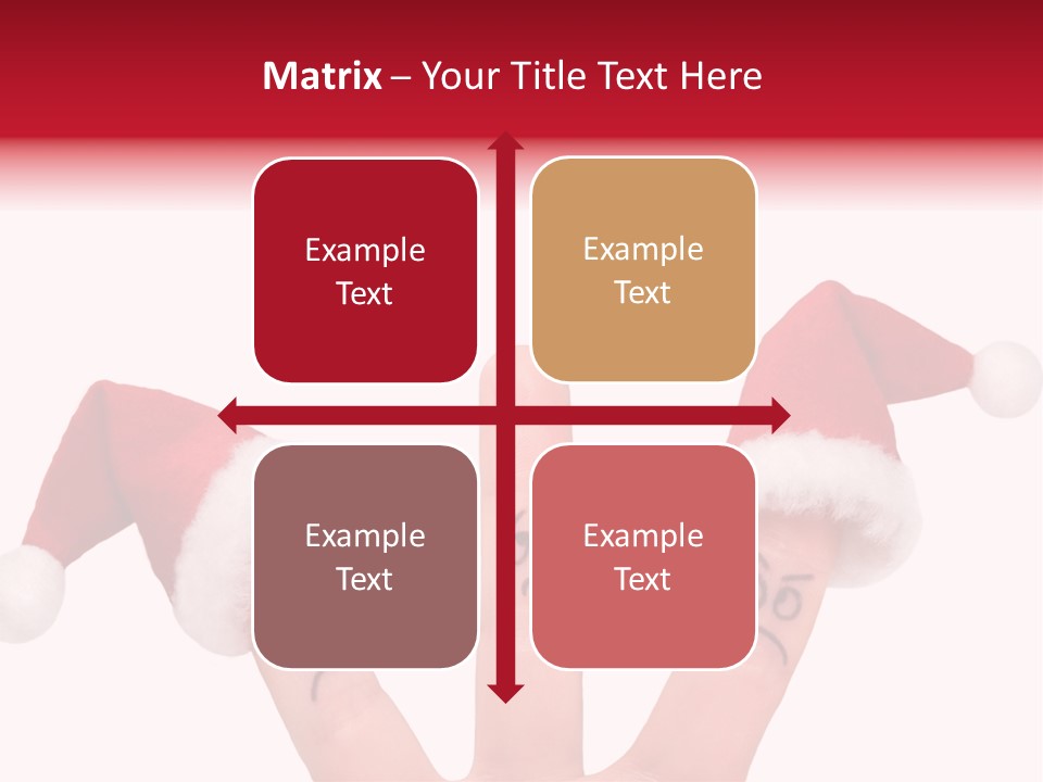 Fingers Dressed In Santa-Claus Red-White Hats PowerPoint Template