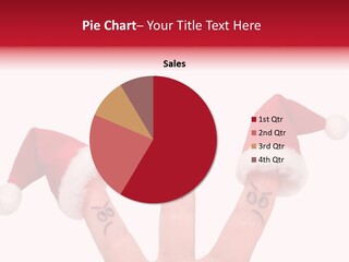 Fingers Dressed In Santa-Claus Red-White Hats PowerPoint Template