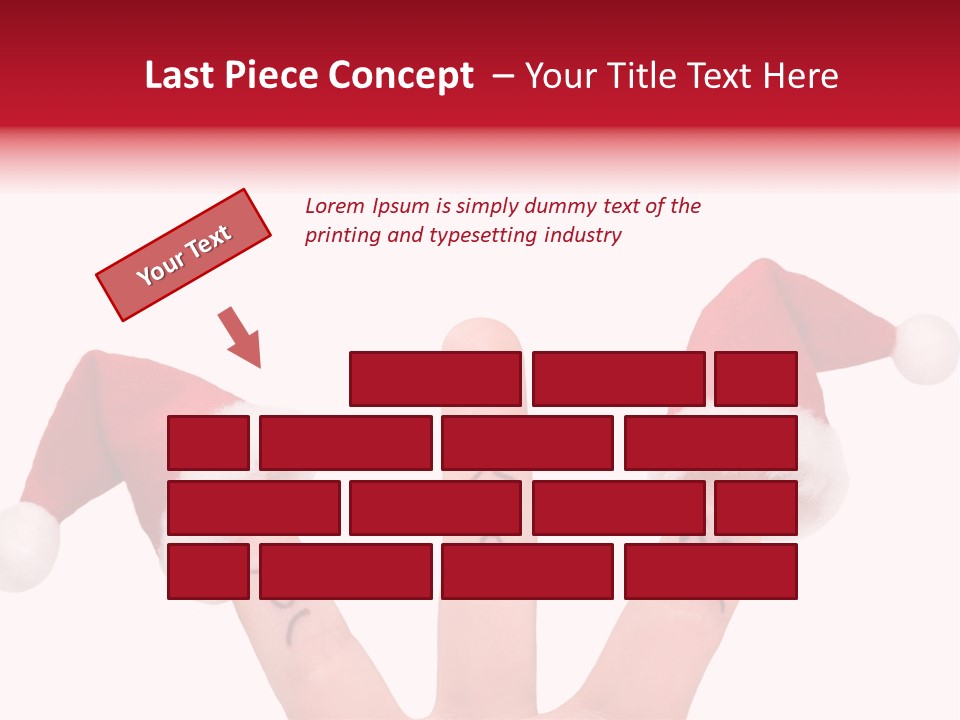 Fingers Dressed In Santa-Claus Red-White Hats PowerPoint Template