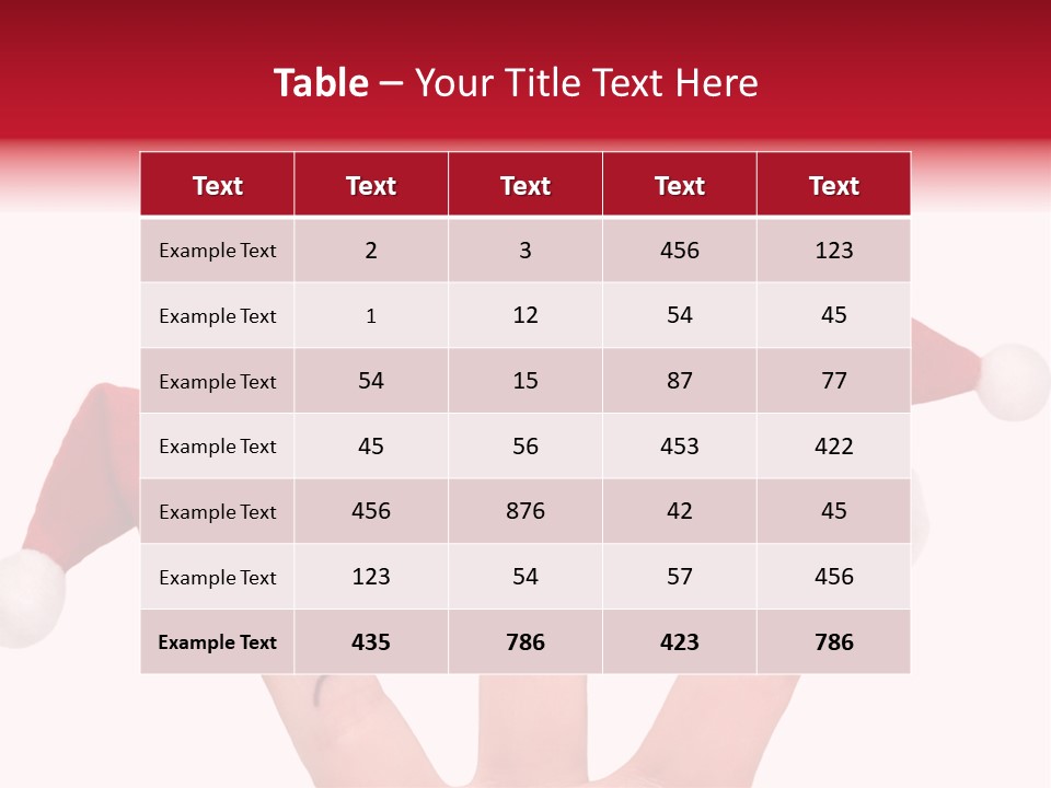 Fingers Dressed In Santa-Claus Red-White Hats PowerPoint Template