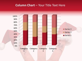 Fingers Dressed In Santa-Claus Red-White Hats PowerPoint Template