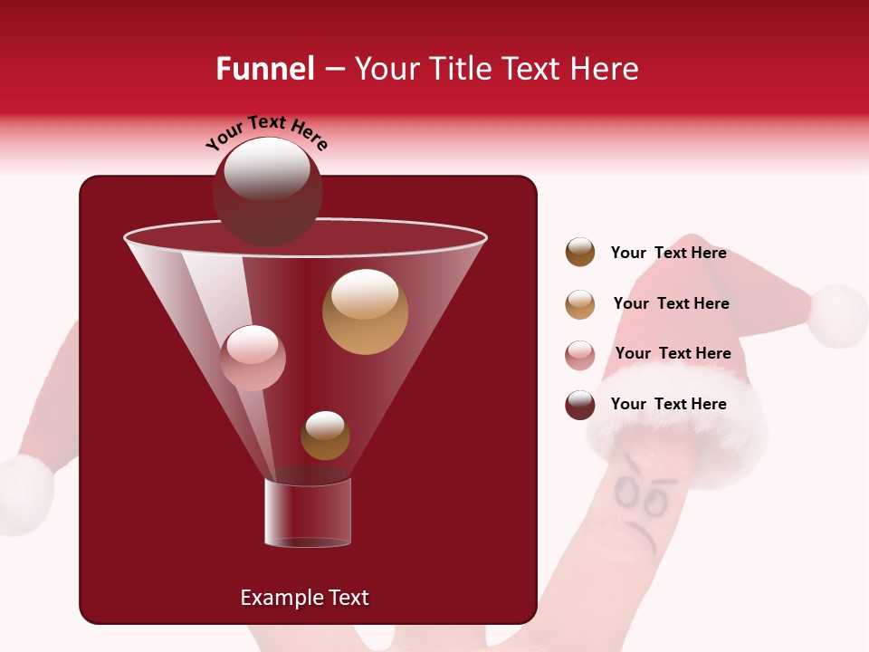 Fingers Dressed In Santa-Claus Red-White Hats PowerPoint Template