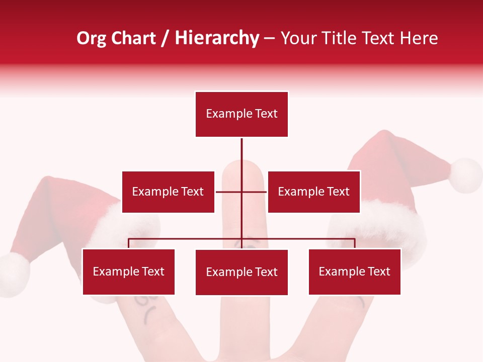 Fingers Dressed In Santa-Claus Red-White Hats PowerPoint Template