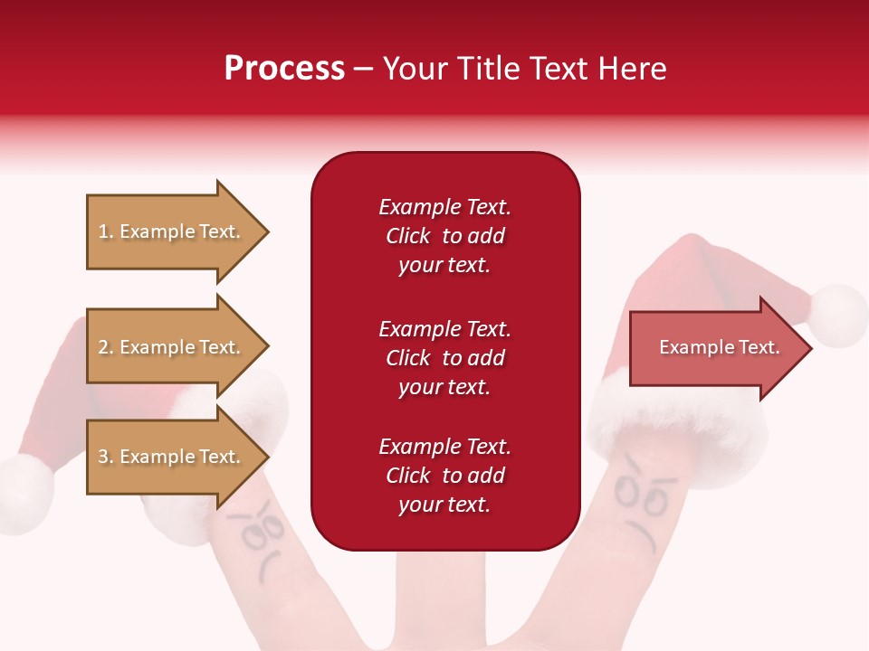 Fingers Dressed In Santa-Claus Red-White Hats PowerPoint Template
