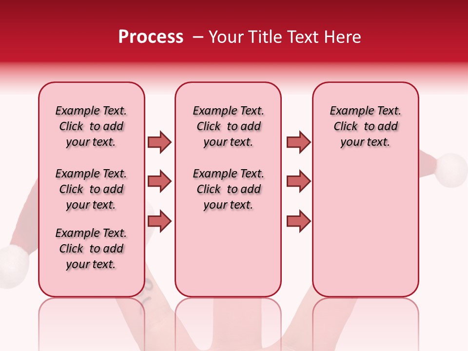 Fingers Dressed In Santa-Claus Red-White Hats PowerPoint Template