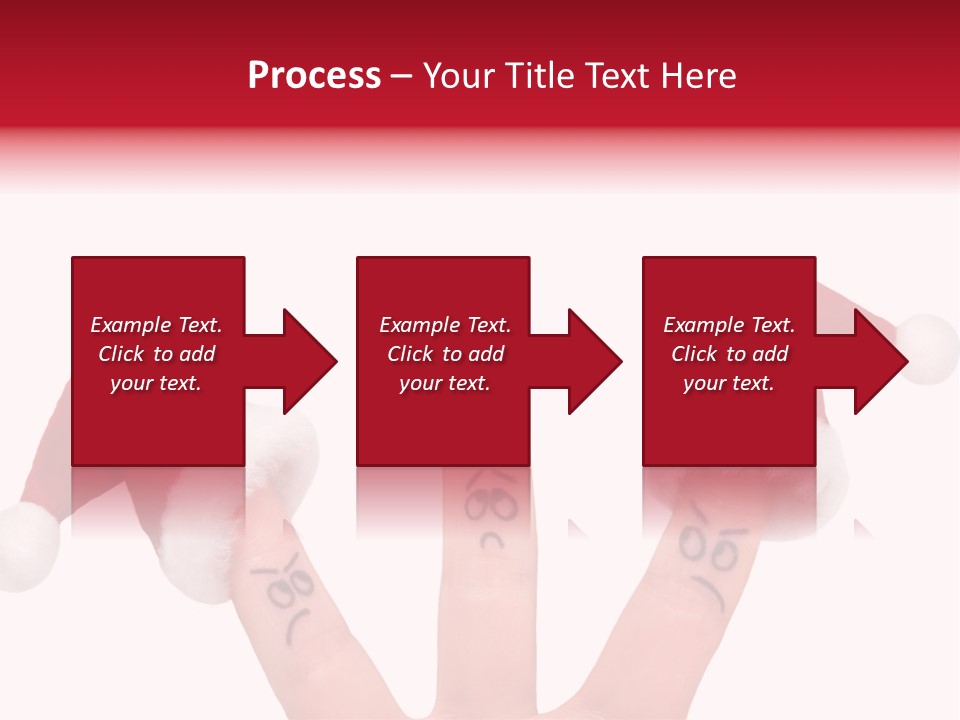 Fingers Dressed In Santa-Claus Red-White Hats PowerPoint Template