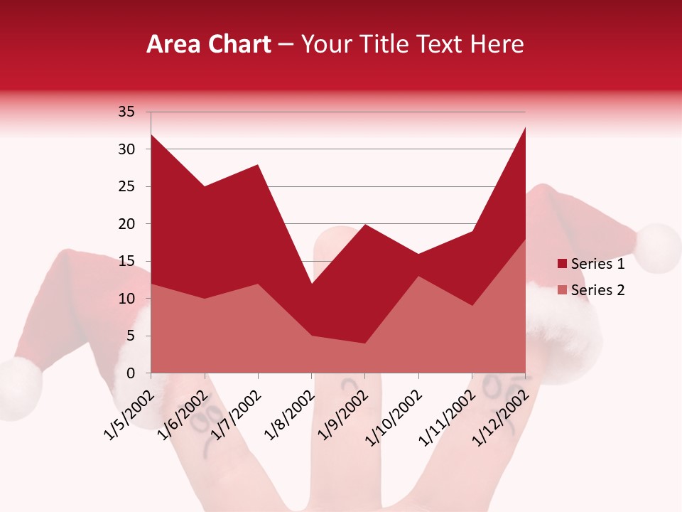 Fingers Dressed In Santa-Claus Red-White Hats PowerPoint Template