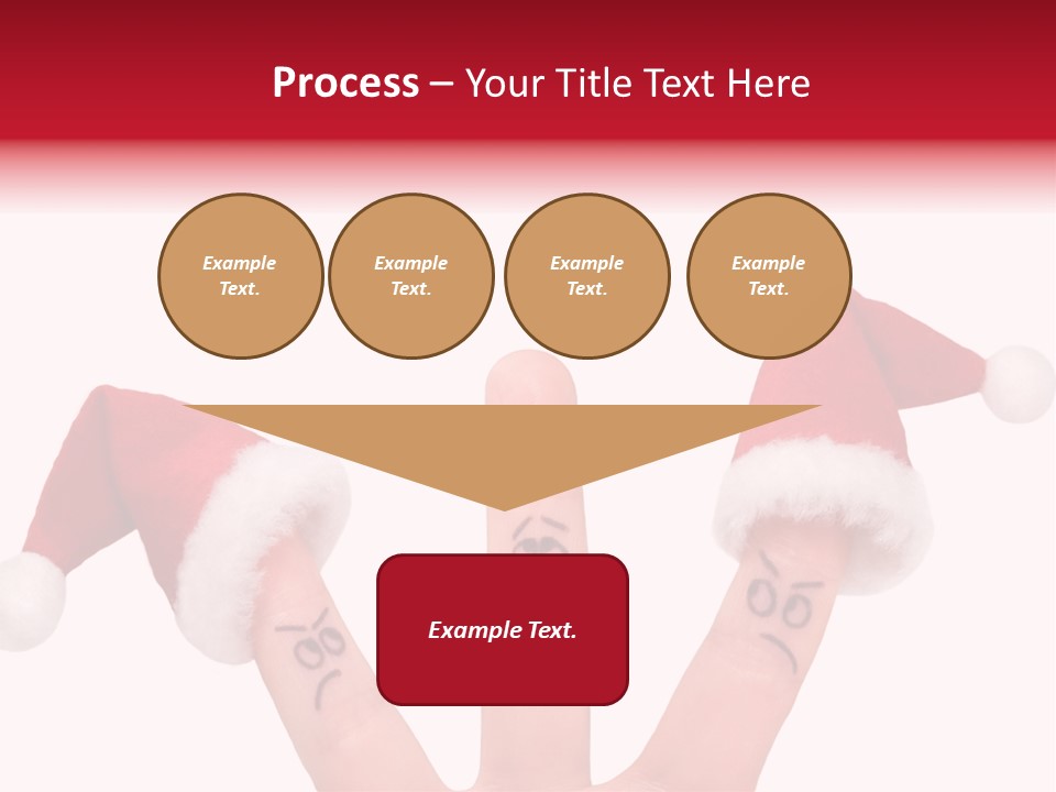 Fingers Dressed In Santa-Claus Red-White Hats PowerPoint Template