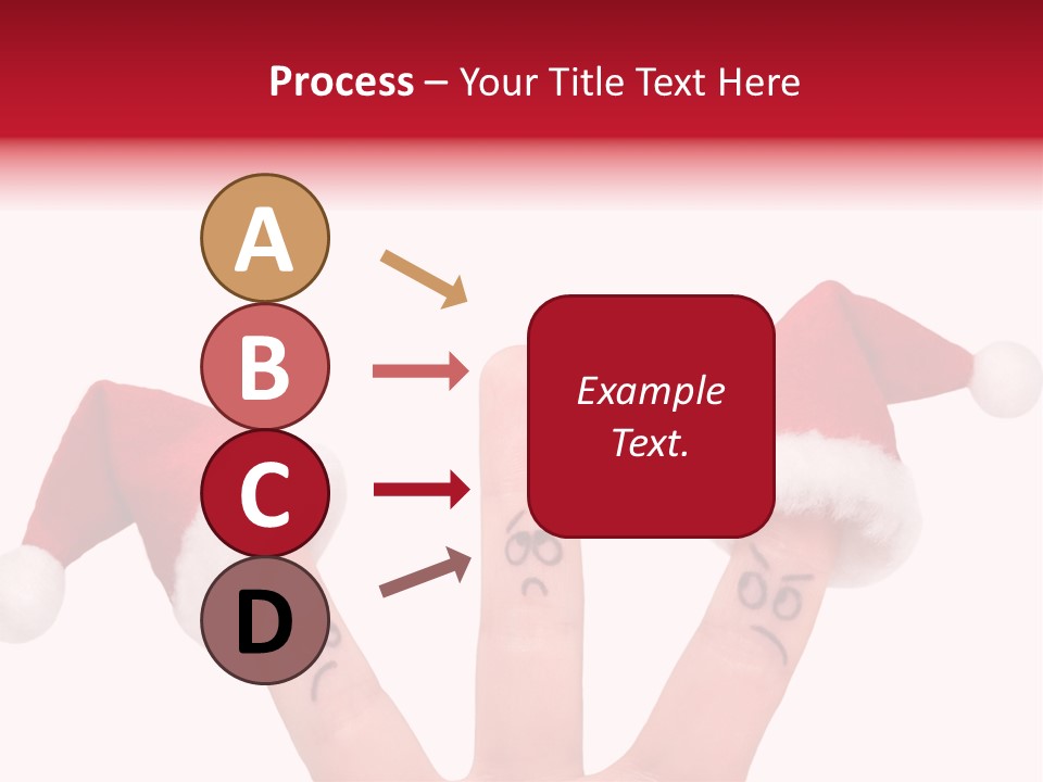 Fingers Dressed In Santa-Claus Red-White Hats PowerPoint Template