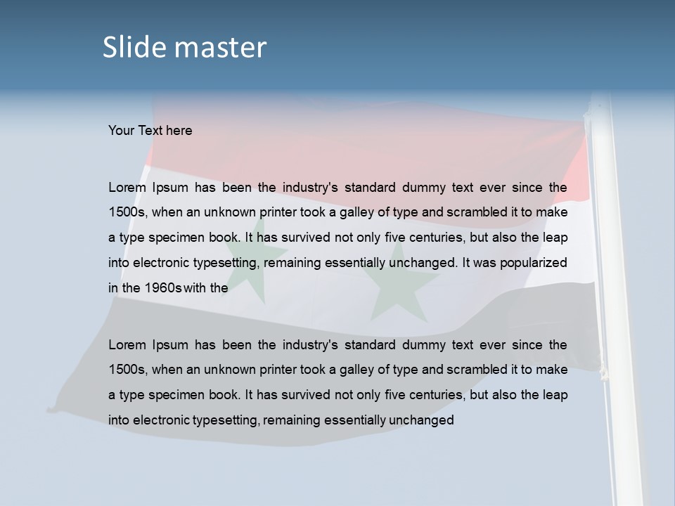 The Flag Of The Country Of Jordan Is Flying In The Sky PowerPoint Template